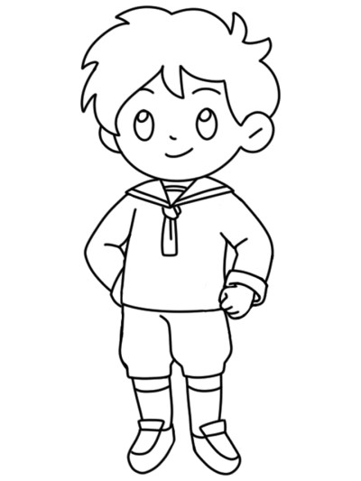 simple coloring page of Fritz from the Nutcracker ballet