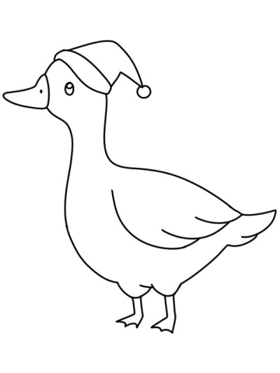 Goose with a sleeping cap coloring page