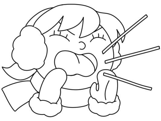coloring page of a girl hollering
