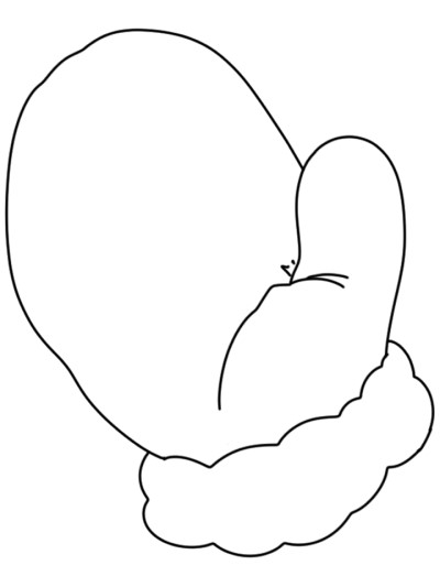 simple coloring page of a mitten