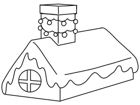simple coloring page of a roof