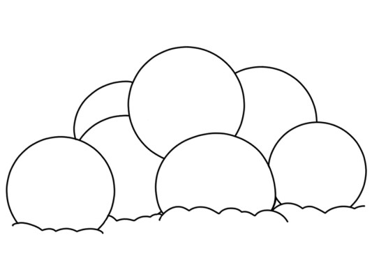 simple coloring page of snowballs