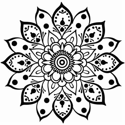 coloring page of a rangoli design