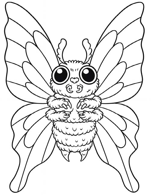 easy preschool coloring page of Mothra
