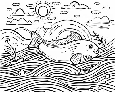 coloring page of the namazu