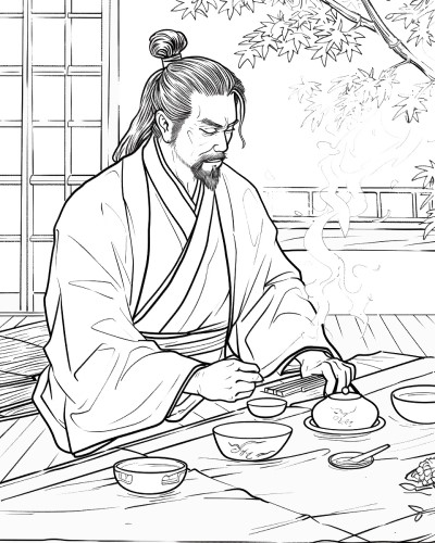 tea ceremony coloring page