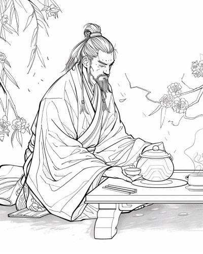 tea ceremony coloring page
