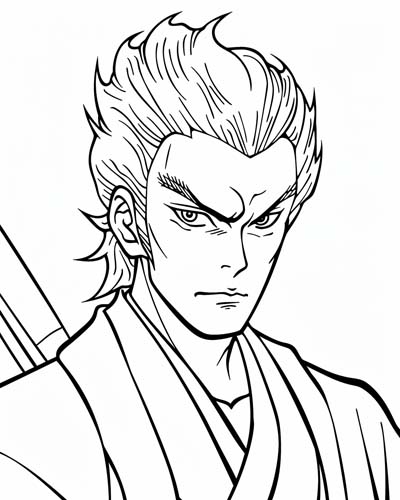 Samurai coloring page