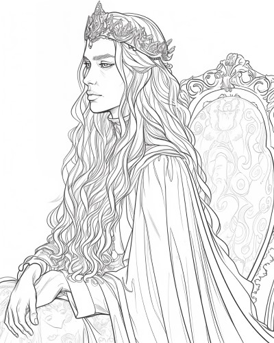 coloring page of Rollo's wife Poppa of Bayeux