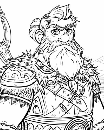 Realistic coloring page of Danish King Horik