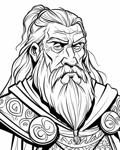 Realistic coloring page of King Aelle