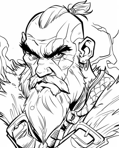 coloring page of Bjorn Ironside