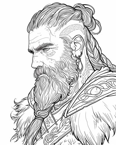 coloring page of Bjorn Ironside