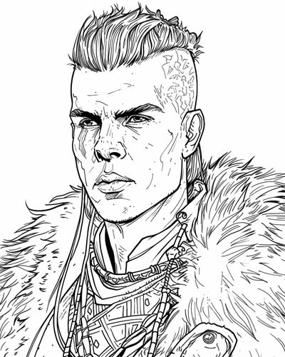 coloring page of Ivar the Boneless