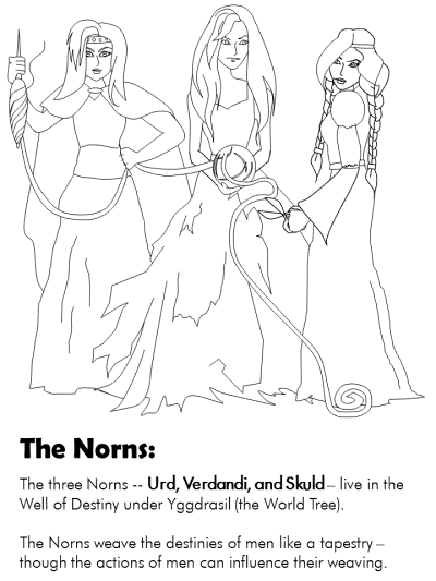 Norse Mythology - The Norns coloring pages