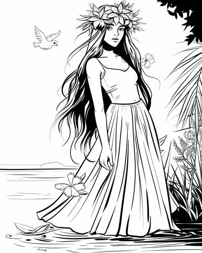 coloring page of Maria Makiling