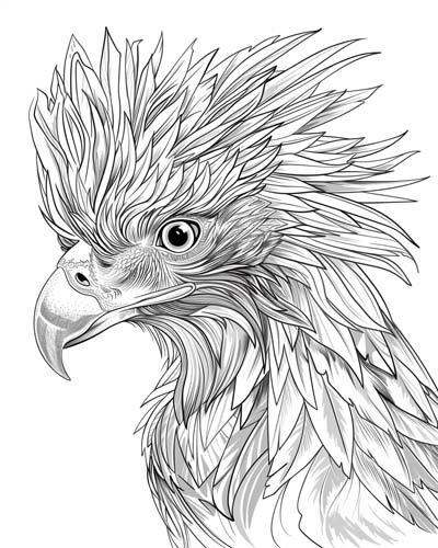 coloring page of the Philippines Eagle