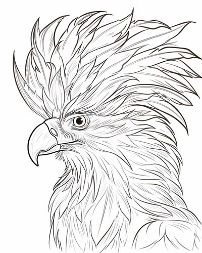 coloring page of the Philippines Eagle