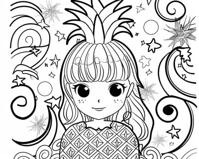 The Legend of the pineapple coloring page