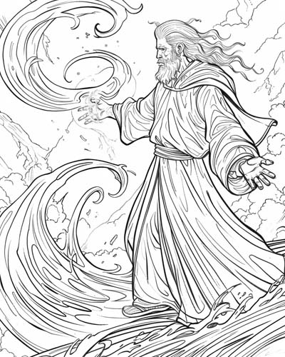 coloring page of Gwydion from the Mabinogion