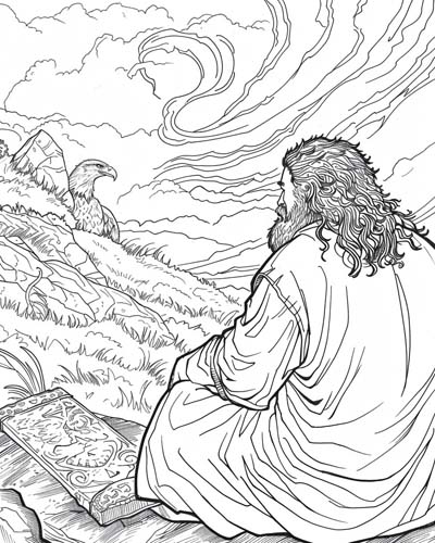 coloring page of Gwydion and Lleu Llaw Gyffes