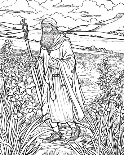 coloring page of St. David
