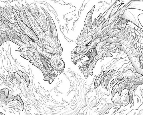 coloring page of the Welsh Dragon