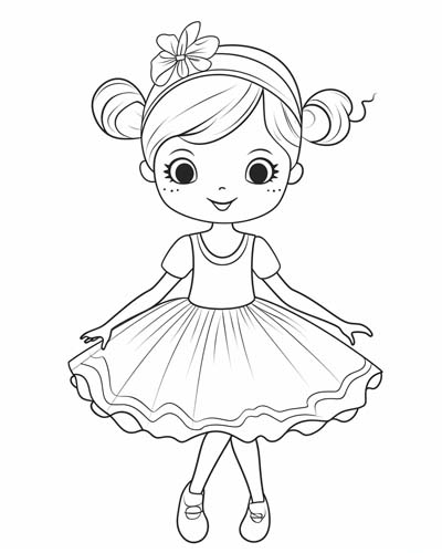 cute ballerina coloring page