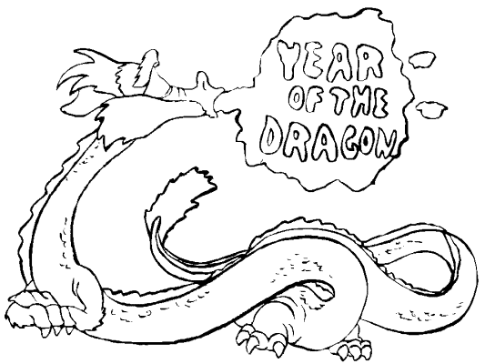 year of the dragon coloring pages