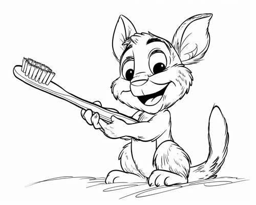 toothbrush coloring page