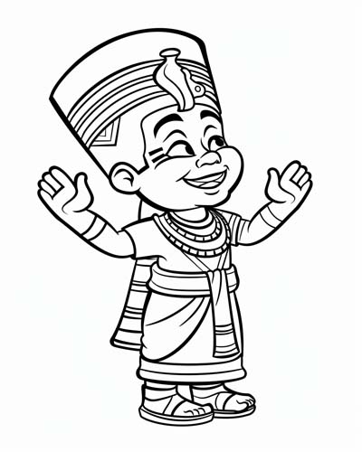 Hapi, god of the Nile, coloring page