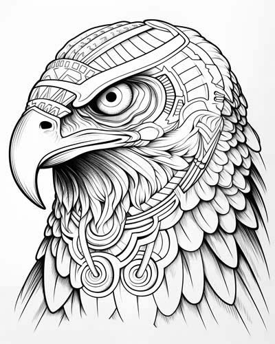 Horus as a falcon coloring page