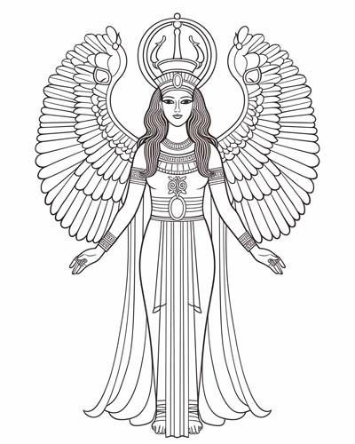 Isis with wings coloring page