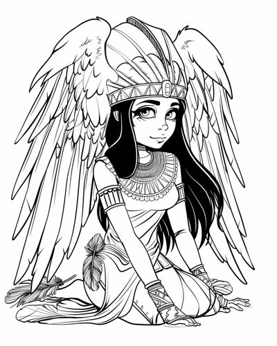 Egyptian goddess Mut coloring page