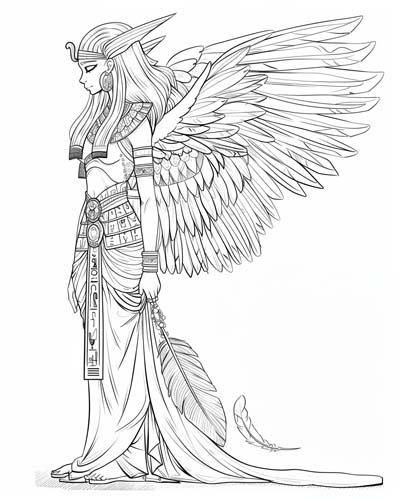 Egyptian goddess Mut coloring page