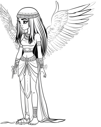 Egyptian goddess Mut coloring page