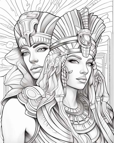 Isis and Osiris coloring page