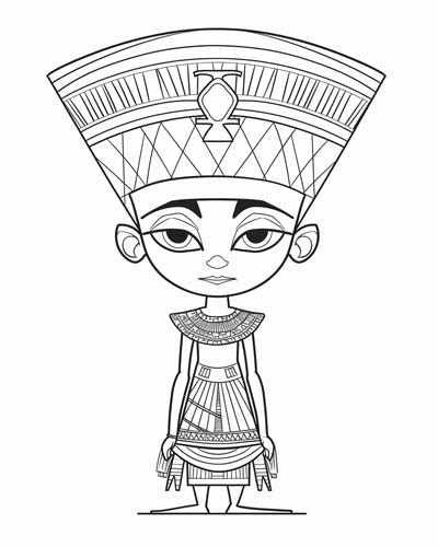 Egyptian pharoah Ahkenaten coloring page