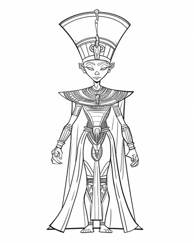 Egyptian pharoah Ahkenaten coloring page