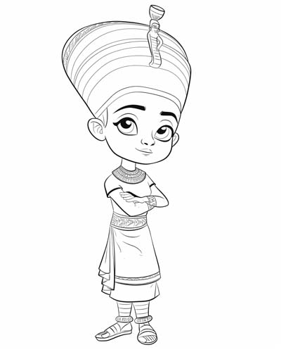 Egyptian queen Nefertiti coloring page
