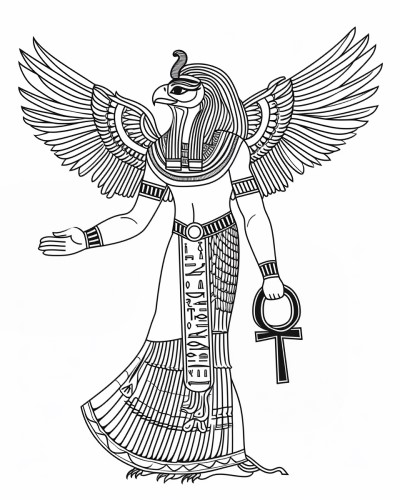Falcon god, Ra coloring page