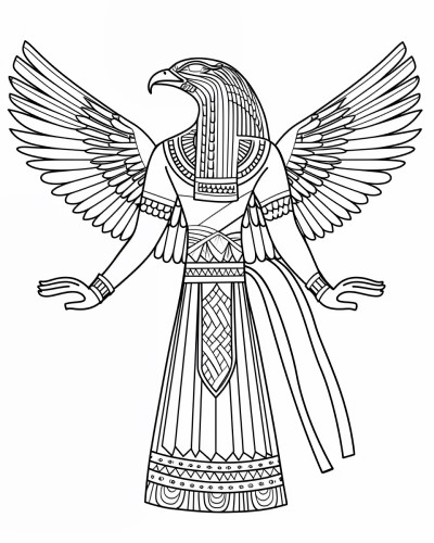 Falcon god, Ra coloring page
