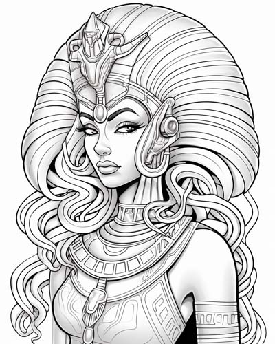 Egyptian cobra goddess coloring page