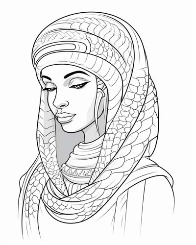 Renenutet, the Egyptian cobra goddess coloring page