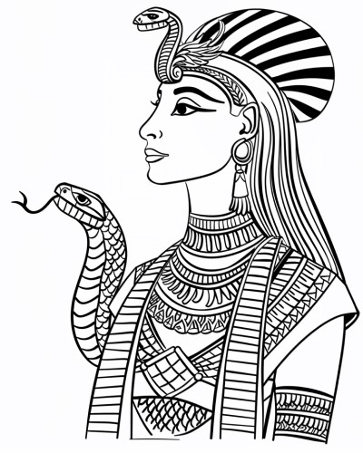 Renenutet, the Egyptian cobra goddess coloring page