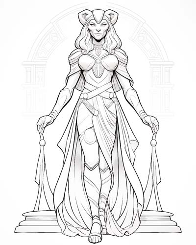 Sekhmet coloring page
