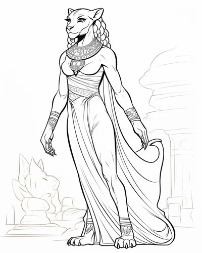 Sekhmet coloring page
