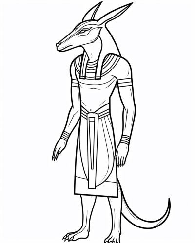 coloring page of Set, Egyplian god of war, chaos and storms