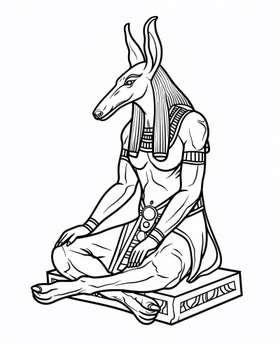 coloring page of Set, Egyplian god of war, chaos and storms