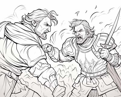 Agravain and Gaheris coloring page